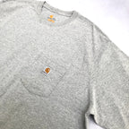 カーハート 古着 Tシャツ ワンポイントロゴ グレー XXL