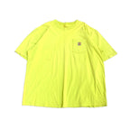 カーハート 古着 Tシャツ ワンポイントロゴ 蛍光色 XXL