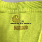 カーハート 古着 Tシャツ ワンポイントロゴ 蛍光色 XXL