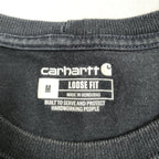 カーハート 古着 Tシャツ ワンポイントロゴ ネイビー M