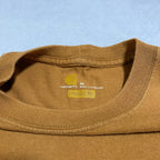 カーハート 古着 Tシャツ ワンポイントロゴ ライトブラウン M