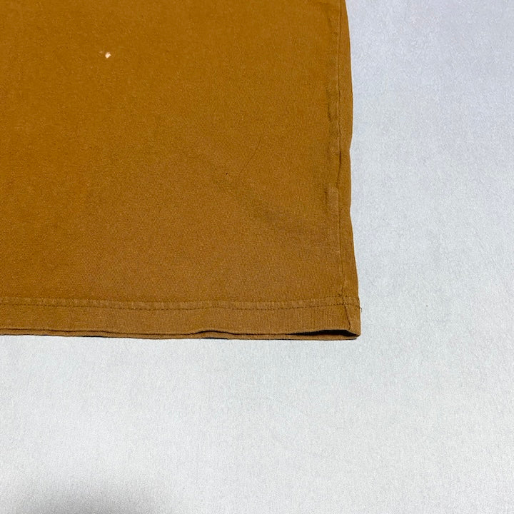 カーハート 古着 Tシャツ ワンポイントロゴ ライトブラウン M