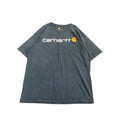 カーハート 古着 Tシャツ ビッグロゴ ブルー XL
