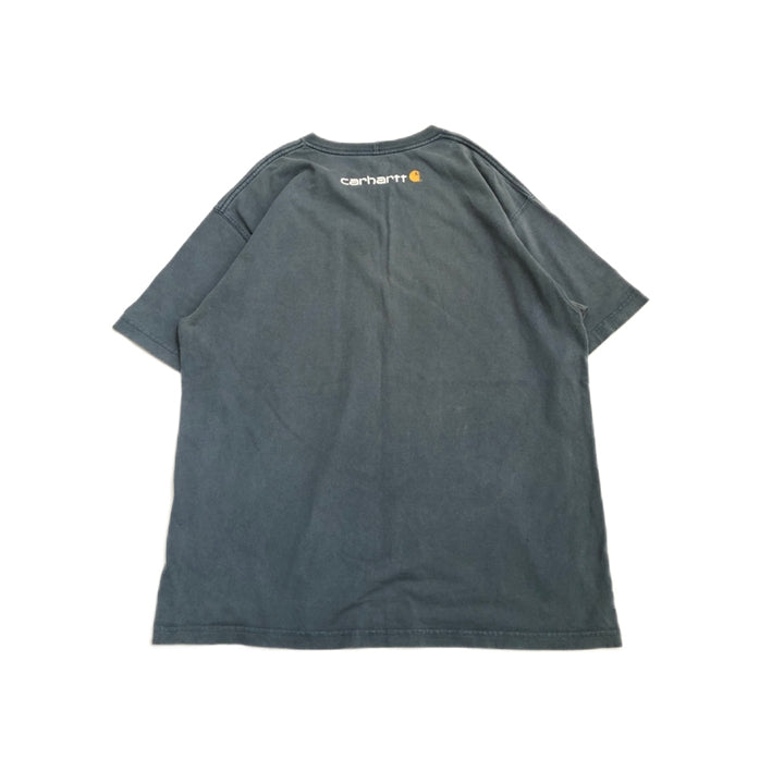 カーハート 古着 Tシャツ ビッグロゴ ブルー XL