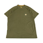 カーハート 古着 Tシャツ ワンポイントロゴ カーキ XL