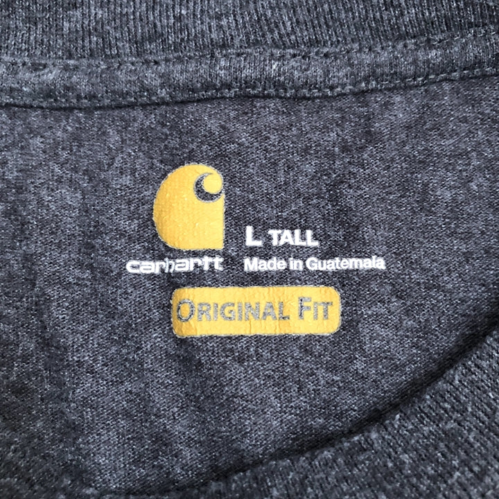 カーハート 古着 Tシャツ ワンポイントロゴ ダークグレー L