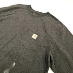 カーハート 古着 Tシャツ ワンポイントロゴ ダークグレー L