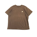 カーハート 古着 Tシャツ ワンポイントロゴ ブラウン XL