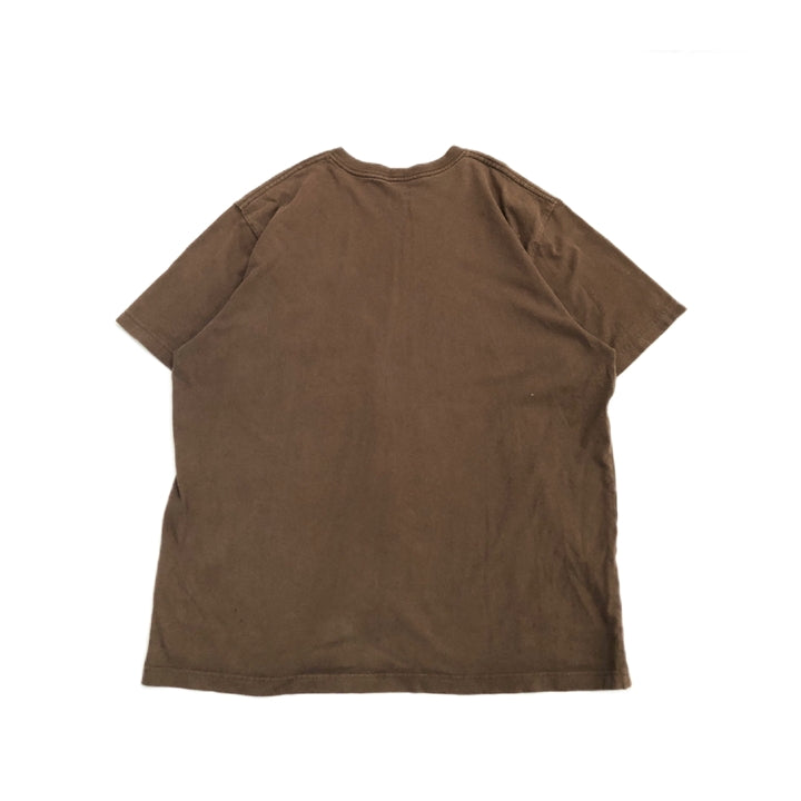 カーハート 古着 Tシャツ ワンポイントロゴ ブラウン XL