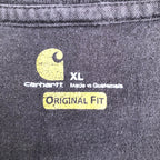 カーハート 古着 Tシャツ ワンポイントロゴ ブラウン XL