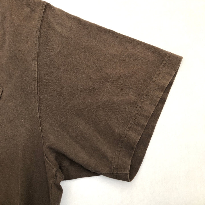 カーハート 古着 Tシャツ ワンポイントロゴ ブラウン XL