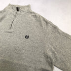 チャップス 古着 ニット ハーフジップ セーター 刺繍ロゴ L