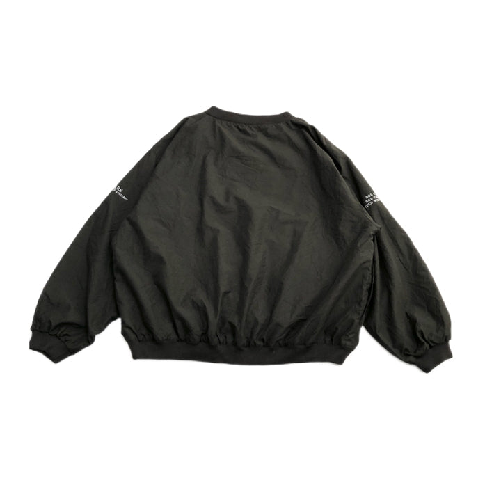 ノーブランド 古着 ナイロンプルオーバー 企業ロゴ ブラック 3XL