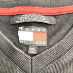 トミーヒルフィガー Tommy Hilfiger ロンT ネイビー Vネック メンズ2XL