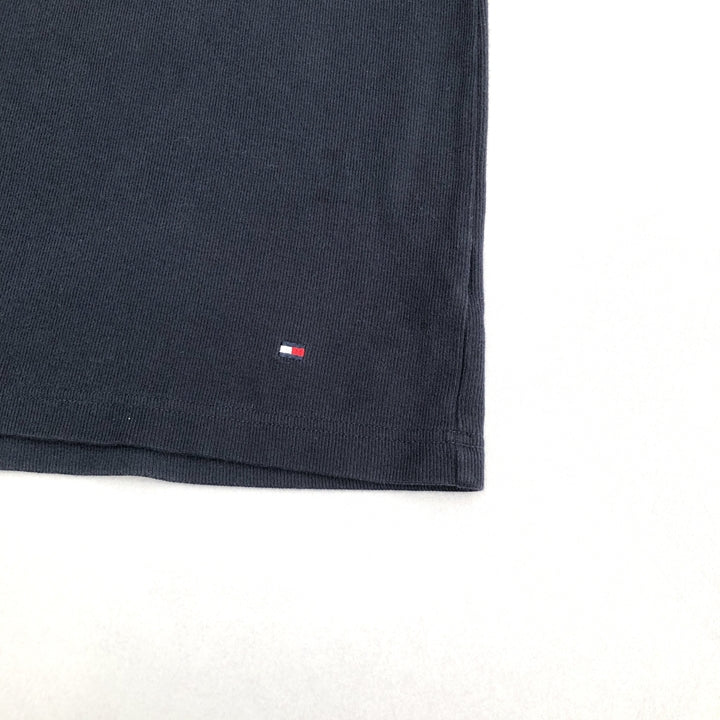トミーヒルフィガー Tommy Hilfiger ロンT ネイビー Vネック メンズ2XL