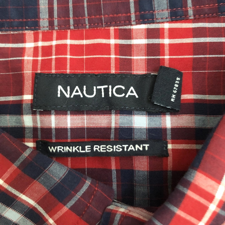 ノーティカ NAUTICA 長袖シャツ BDシャツ チェック 刺繍ロゴ メンズ2XL
