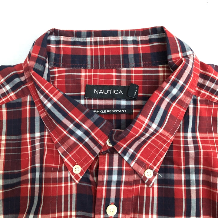 ノーティカ NAUTICA 長袖シャツ BDシャツ チェック 刺繍ロゴ メンズ2XL