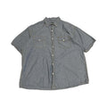 キー 古着 半袖シャツ ワークシャツ ブルー 2XL