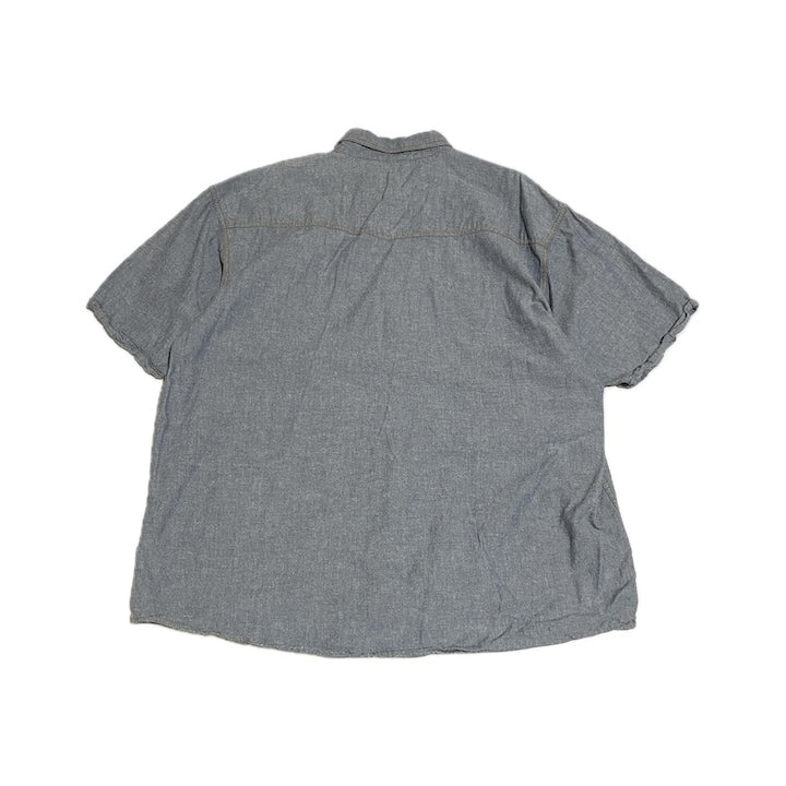 キー 古着 半袖シャツ ワークシャツ ブルー 2XL