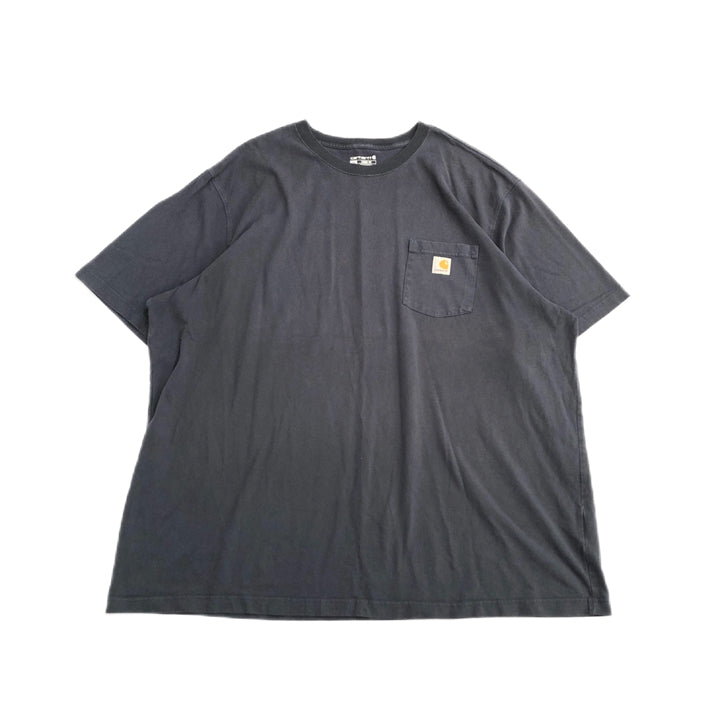 カーハート 古着 Tシャツ ワンポイントロゴ ネイビー 3XL