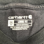 カーハート 古着 Tシャツ ワンポイントロゴ ネイビー 3XL