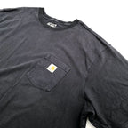 カーハート 古着 Tシャツ ワンポイントロゴ ネイビー 3XL