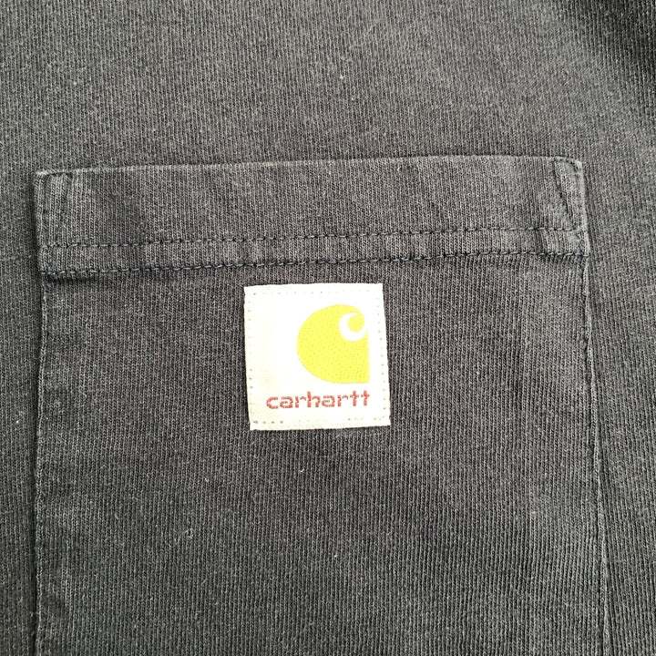 カーハート 古着 Tシャツ ワンポイントロゴ ネイビー 3XL