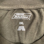 ディッキーズ Dickies Tシャツ ワンポイントロゴ カーキ 無地 メンズ2XL