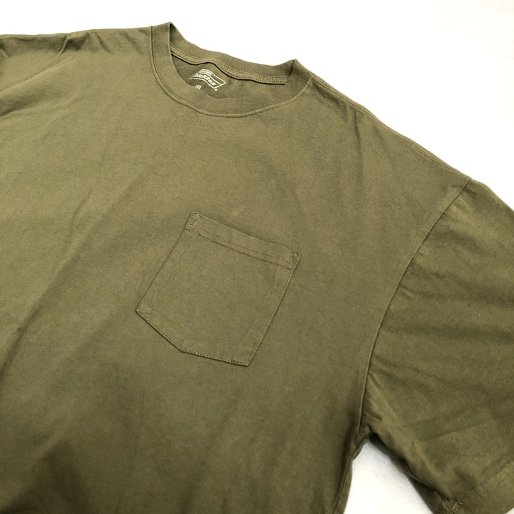 ディッキーズ Dickies Tシャツ ワンポイントロゴ カーキ 無地 メンズ2XL