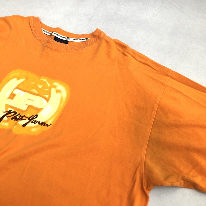 ファットファーム 古着 Tシャツ USA製 オレンジ オーバーサイズ 2XL