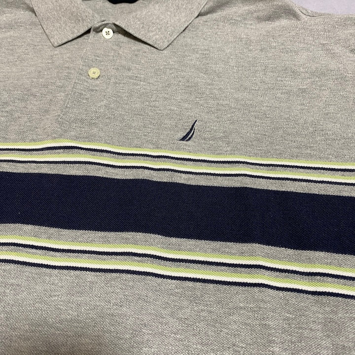 ノーティカ NAUTICA 半袖ポロシャツ 刺繍ロゴ オーバーサイズ メンズ2XL