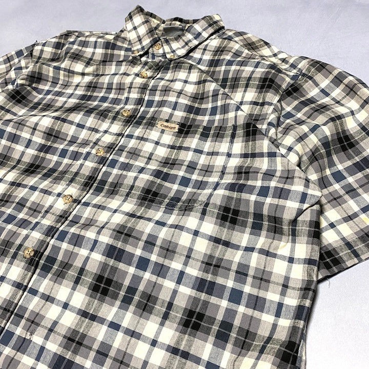カーハート 古着 半袖シャツ チェックシャツ XXL