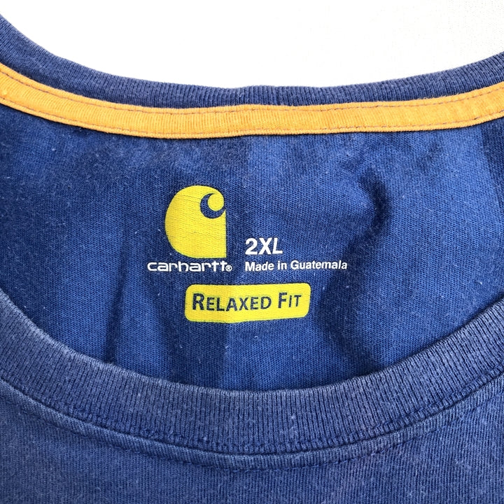 カーハート 古着 Tシャツ ブルー オーバーサイズ XXL