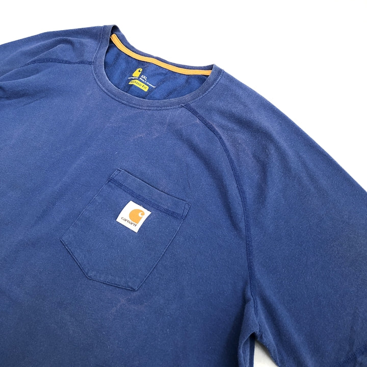 カーハート 古着 Tシャツ ブルー オーバーサイズ XXL