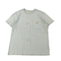 カーハート 古着 Tシャツ ライトブルー ワンポイントロゴ L
