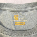 カーハート 古着 Tシャツ ライトブルー ワンポイントロゴ L