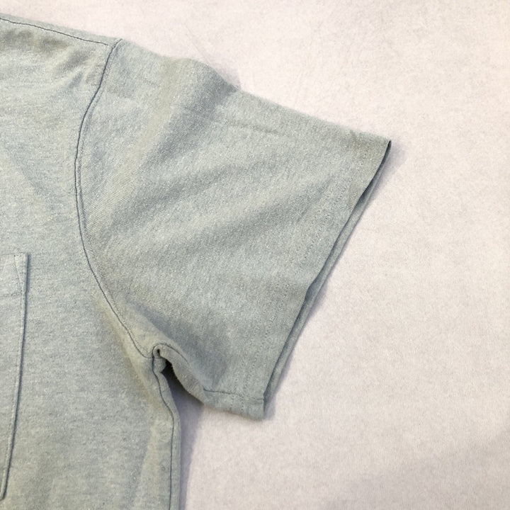 カーハート 古着 Tシャツ ライトブルー ワンポイントロゴ L
