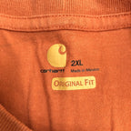 カーハート 古着 Tシャツ オーバーサイズ オレンジ XXL
