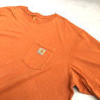 カーハート 古着 Tシャツ オーバーサイズ オレンジ XXL