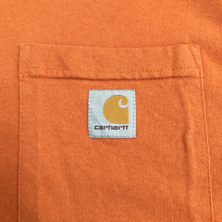 カーハート 古着 Tシャツ オーバーサイズ オレンジ XXL