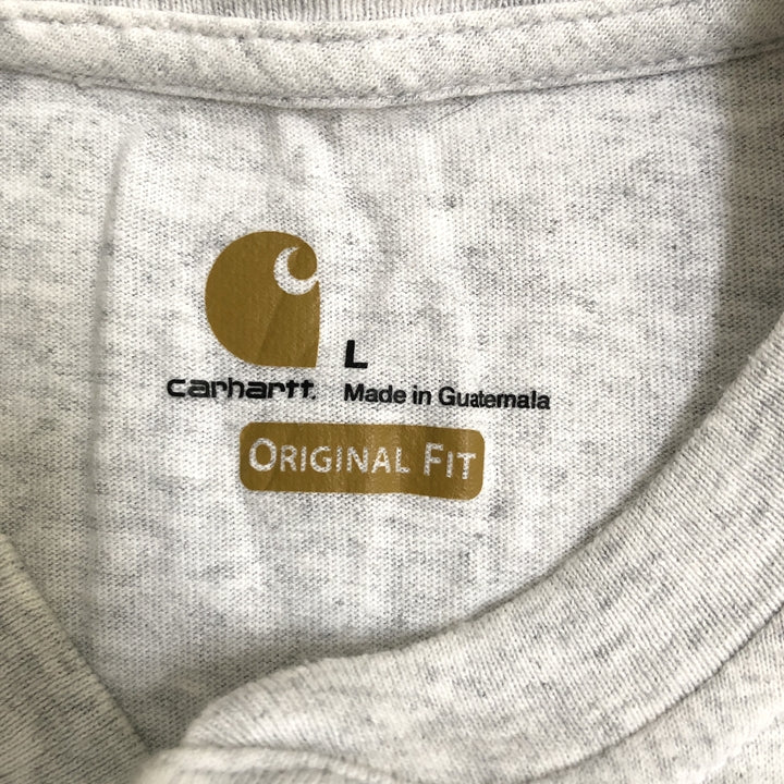 カーハート 古着 Tシャツ ヘンリーネック ライトグレー L