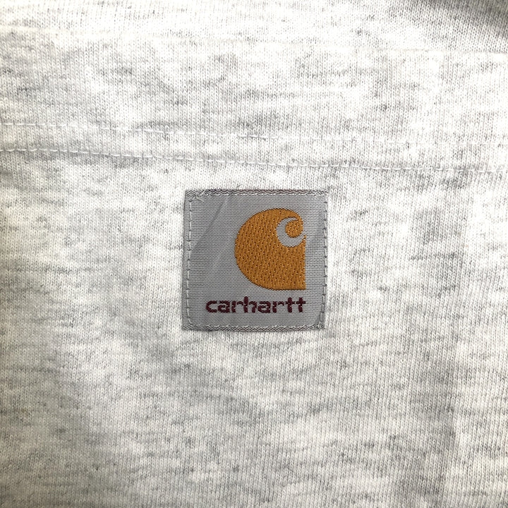カーハート 古着 Tシャツ ヘンリーネック ライトグレー L