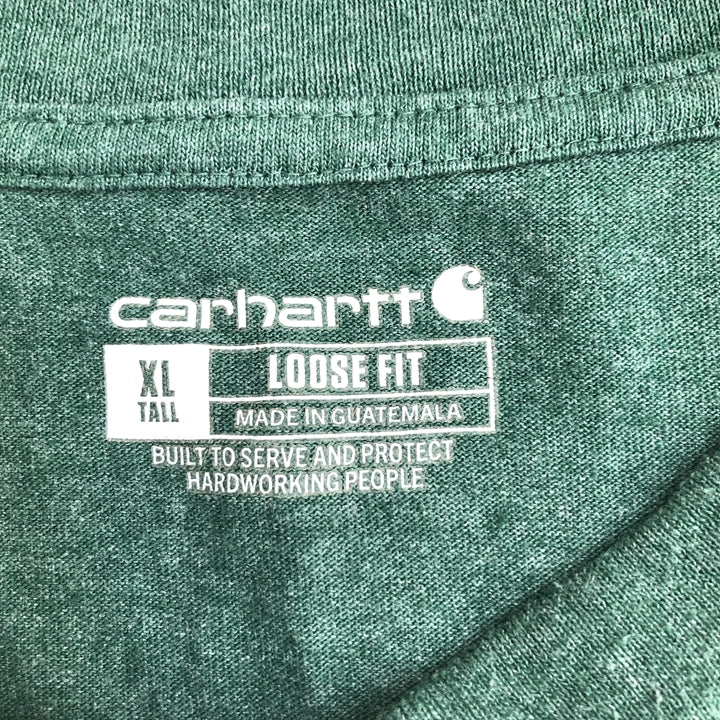 カーハート 古着 Tシャツ ヘンリーネック グリーン XL