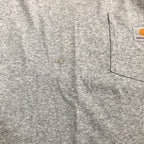 カーハート 古着 Tシャツ ワンポイントロゴ グレー L