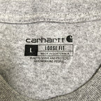 カーハート 古着 Tシャツ ワンポイントロゴ グレー L