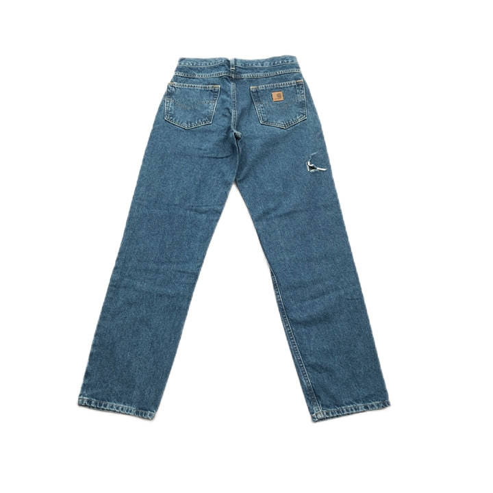 カーハート 古着 デニム ジーンズ 革ロゴ 31×32