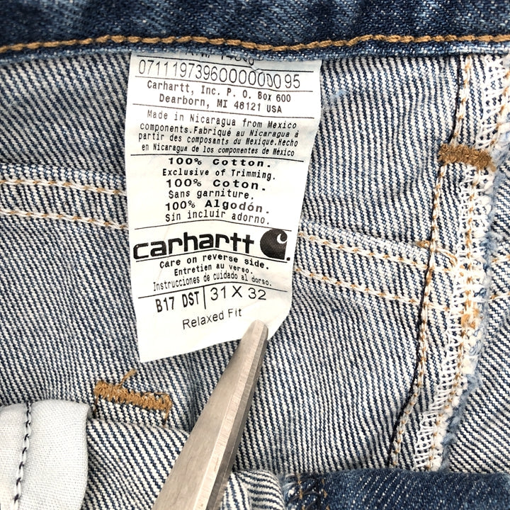 カーハート Carhartt デニム ジーンズ 革ロゴ W31 L32 メンズ
