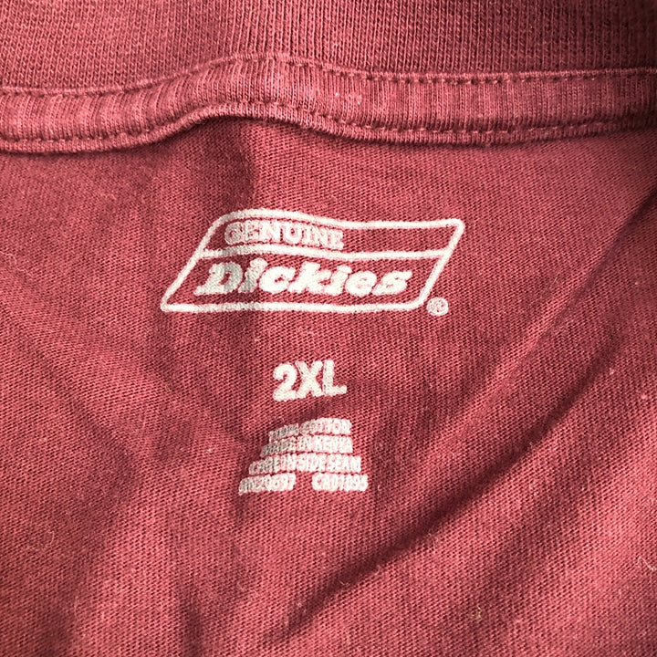ディッキーズ Dickies Tシャツ 無地 えんじ オーバーサイズ メンズXXL