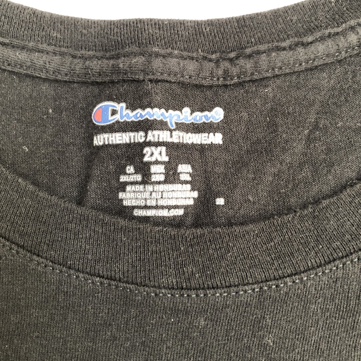 チャンピオン 古着 Tシャツ ビッグロゴ ブラック XXL