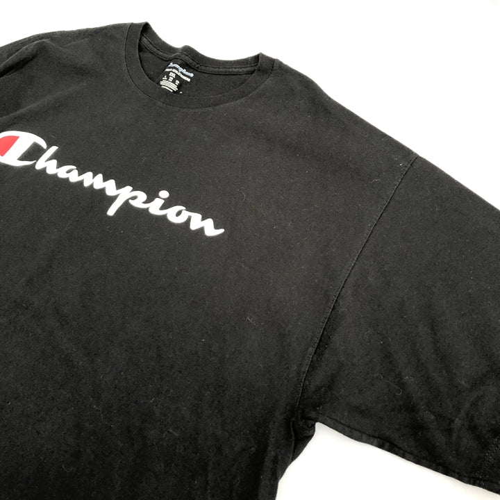 チャンピオン 古着 Tシャツ ビッグロゴ ブラック XXL